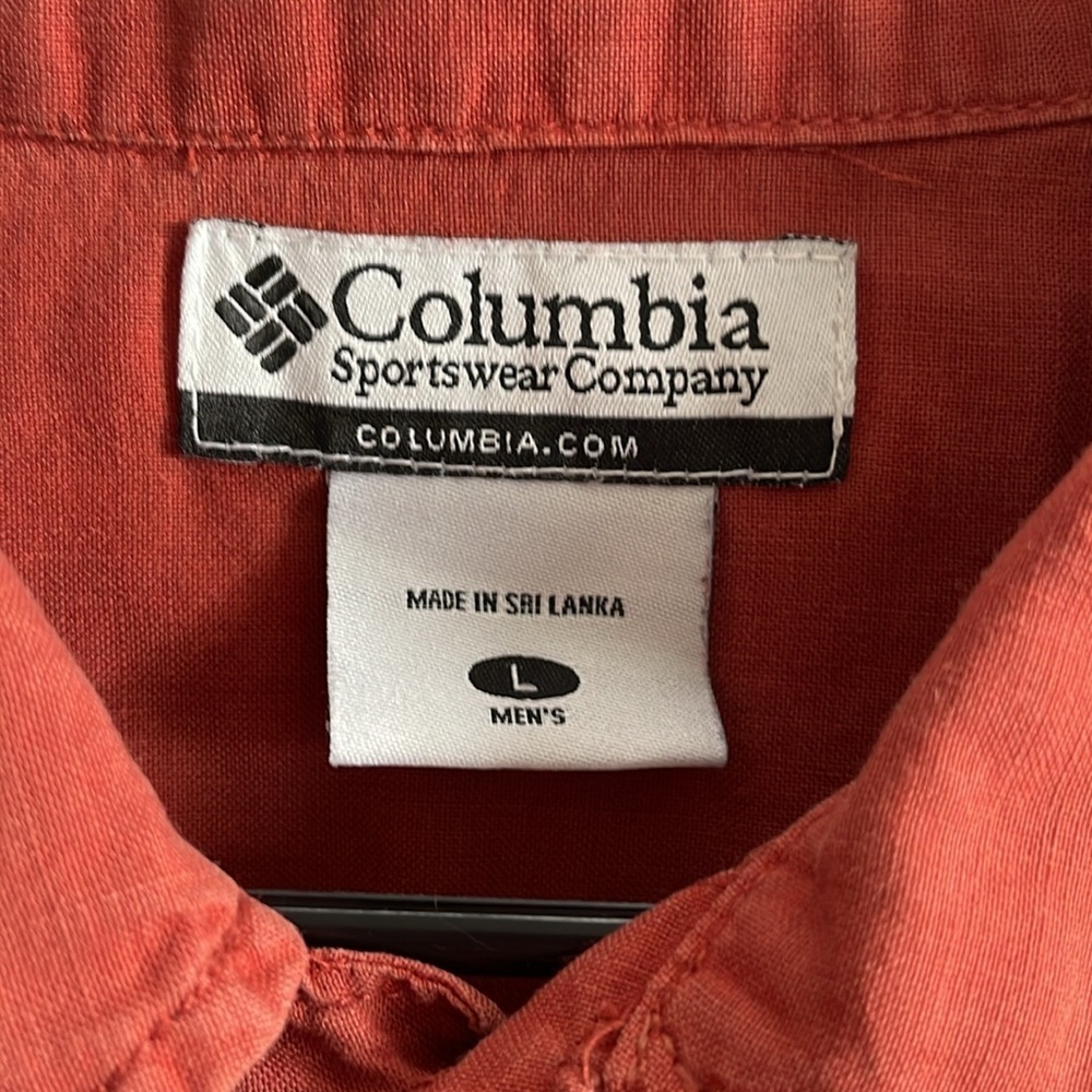 Columbia Mens Burnt Orange Button Down Top Size Large - Picture 5 of 8